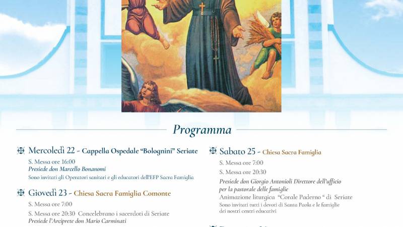 Celebrazione festa Santa Paola E. Cerioli